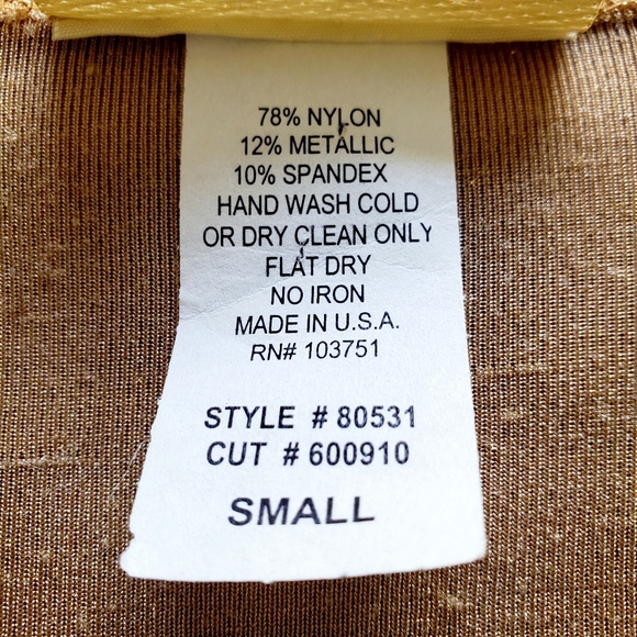 Caché Vintage Gold V-Neck Top - Picture 6 of 6